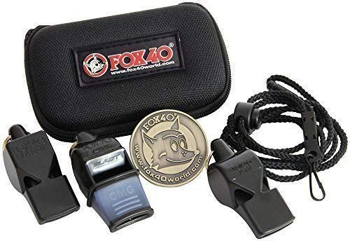 Fox 40 Football Rugby Sports Referee 3-pack Set (3-whistle,lanyard,pouch,coin)