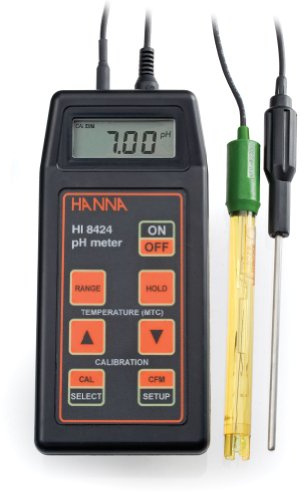 Hanna Instruments HI 8424 Waterproof Portable pH Meter, with ATC and HOLD Feature