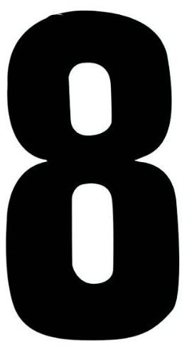 Self Adhesive Wheelie Bin Numbers 17cm - 8 - Black