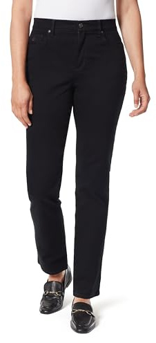Gloria Vanderbilt Amanda Classic High Rise Tapered Jean Standard Jeans, Negro, 46 Largo para Mujer