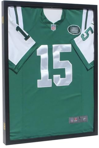 Pro Collector's Jersey Display Frame Case with 98% UV Protection for Baseball Basketball Football Soccer Hockey Sport T-Shirt Uniform Black Finish Wall Frame
