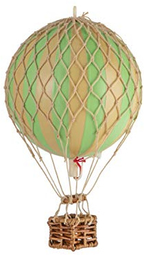 Authentic Models | Dekorativ varmluftsballong, Floating The Skies AP160G | Diameter 8 cm | grön | miniatyr varmluftsballongdekoration