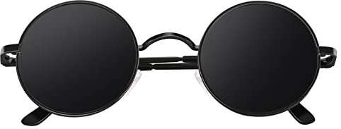 CGID Retro Sonnenbrille Herren Damen Rund Hippie Polarisiert UV400 Schutz Metallrahmen mit Lederetui