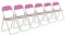 Harbour Housewares Padded Folding Chairs - Pink - Pack of 6 - Easy Store Metal Frame Foldable Desk Chair for Office, Dining, Kitchen