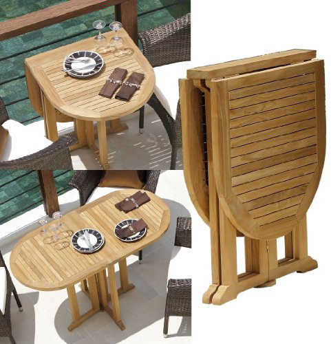 Destiny Gartentisch Balcony 120x60x75 cm oval, klappbar, Teakholz (71033)