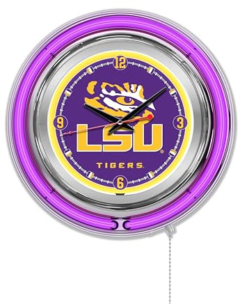 Holland Bar Stool Co. Louisiana State University 15 Double Neon Wall Clock