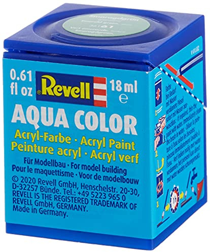 Revell 36161 Aqua-Farbe Smaragd-Gruen (glaenzend) 61 RAL-Farbcode: 6029 Dose 18ml, 36161 Smaragdgrün. Glänzend
