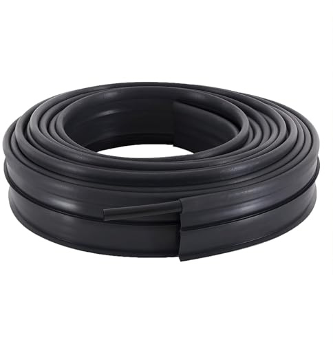Suncast Professional Landscape Edging Roll with Double Ridge Design, Flexible 60-Foot Coil for Gardens, Flower Beds, and Pathways, Black