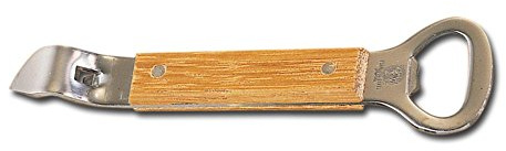 American METALCRAFT, Inc. BBC39 Stainless Steel Hand-Held Deluxe Bottle and Can Opener, 4.5' L, Hardwood Handle