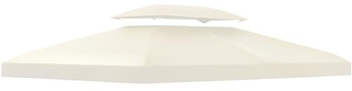 HOMCOM Toit de Remplacement pour Gazebo de Jardin Toile de Rechange pour Pavillon Tonnelle Tente Polyester Haute Densité Imperméabilisé 180 g/m² 3 x 4 m crème