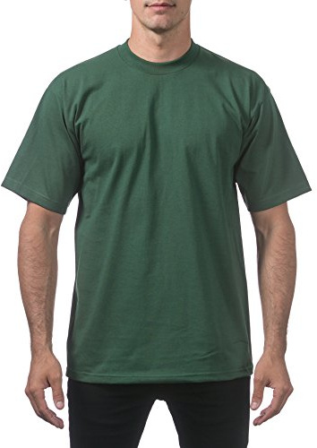 Pro Club Men's Heavyweight Cotton Short Sleeve Crew Neck T-Shirt, Forest Green, Large
