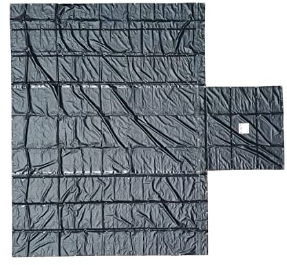 Mytee Products 16' x 24' Flatbed Truck 18 Oz Steel Tarp with 4 FT Drop & Flap - Black Heavy Duty Vinyl Waterproof Tarp for Trailers to Protect Cargo from Wind, Rain, Snow and Sun