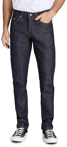 Naked & Famous Denim Men's WeirdGuy Low Rise Tapered Leg Jean In Dirty Fade Selvedge, Dirty Fade Selvedge, 36x35