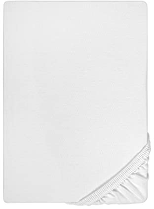 biberna Jersey-Elastic-Spannbetttuch 0077866 (Matratzenhöhe max. 25 cm) 1x 180x200 cm - 200x220 cm, weiß