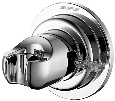 BOPai Suction Cup Shower Head Holder for Handheld Shower – No Drill, For Smooth Surfaces Only, Vertical Mount Only, Chrome