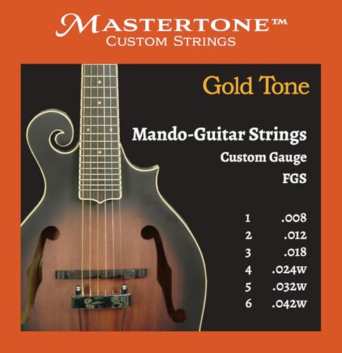 Gold Tone Mastertoneâą FGS Mando-Guitar Custom Gauge Strings (.042w, 032w, 024w, 018, 012, 008)