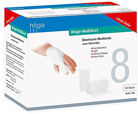 höga-mubilast Lot de bandes élastiques, 8 cm x 4 m, Lot de 20