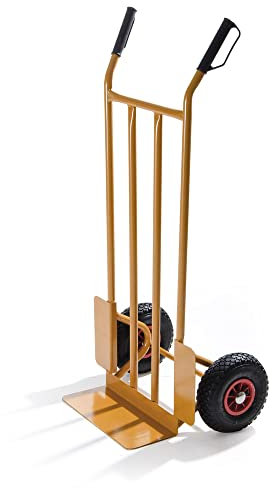 VERDELOOK Carrello portatutto in Tubolare Verniciato, Portata 200 kg, 110x57x48cm cm, Giallo