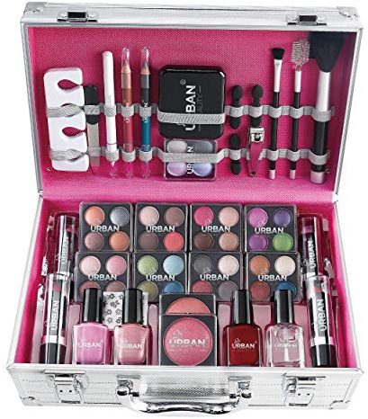 64 PIECE MAKEUP VANITY CASE COSMETIC SET MAKE UP BEAUTY STORAGE URBAN BEAUTY