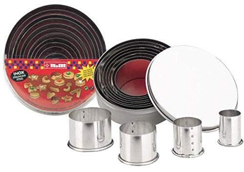 Ibili 703500 - Set 11 cortapastas Inox redondo liso