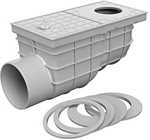 Scatola di scarico grondaia per acqua piovana DN 110 grigio 325 D-s