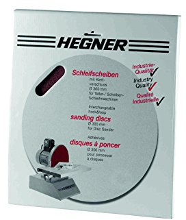 Hegner 6420003 Schleifscheiben für Holz, D. 300 mm mit Klettverschluss, Korn 100 für HSM 300 / WSM 300 / HSM 300S (5 Stück)
