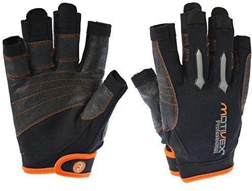 MOTIVEX® Professional Segelhandschuhe schwarz/orange, Größe S