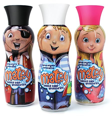 Matey Bubble Adventure Molly Max and Pegleg Bubble Bath for KIDS (3 in 1 Pack...