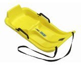 KHW Minibob Schlitten | Kunststoff Schneegleiter 90×40×15 cm | ergonomischer 1-Sitzer mit Bremsen & Zugseil | anthrazit | robust & kältebeständig | idealer Bob für die Wintersaison