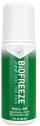 Biofreeze Roll-On Pain-Relieving Gel 3 FL OZ, Green Topical Pain Reliever For Muscles And Joints From Arthritis, Backache, Strains, Bruises, & Sprains (Package May Vary)