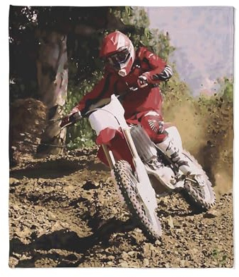 CafePress Motocross Rider Sprays Rocks Throw Blanket Super Soft Fleece Plush Throw Blanket, 60x50