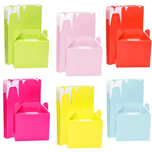 BELLE VOUS 24Stk Karton Geschenkboxen 14 x 6 x 11 cm Geschenke Box Kraftpapier Geschenk Box – Regenbogen Geschenkbox Karton Box Bunt Farbig für Party, Geschenke, Kindergeburtstag, Hochzeit