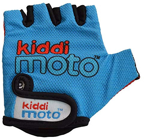 KIDDIMOTO Guantes de Ciclismo sin Dedos para Infantil (niñas y niños) - Bicicleta, MTB, BMX, Carretera, Montaña - Azul - Talla: M (5-8 años)