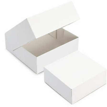 FaisTonGateau Lot de 50 boîtes à gâteau carrées 20 x 20 x 5 cm Blanc