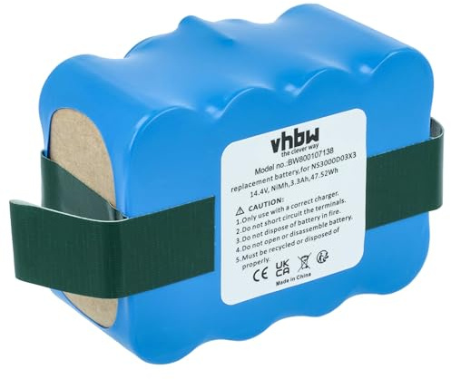 vhbw Batería Compatible con Hoover RBC009 | RBC011, RBC006, Robo.com2, RBC012, RBC003 011, RBC003 aspiradora (3300 mAh, 14,4 V, NiMH)