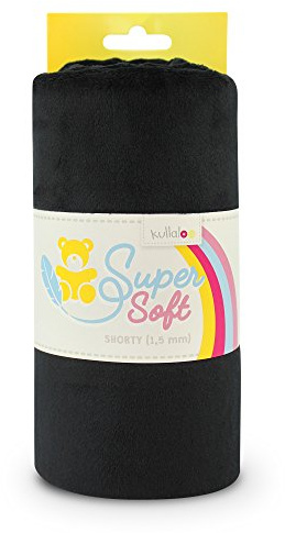 SuperSoft Plüsch Stoff SHORTY in vielen Farben - 1,5mm Florlänge, EN 71-3 & EN 71-9 zertifiziert (schwarz)