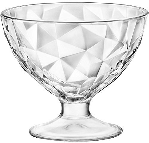 Bormioli Rocco 302262 Diamond Trasparente Eisbecher, Eisschale, 360ml, Glas, transparent, 6 Stück