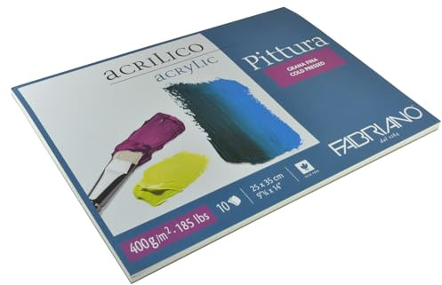 Fabriano Pittura Paquete de 10 hojas de papel de dibujo 400 g 25 x 35 cm blanco