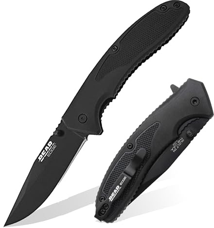 Bear Edge Zytel Sideliner, 3.5” 440 High Carbon Stainless Steel Blade, Black Zytel Handles, Assisted Opening with Reversible Pocket Clip (61106)