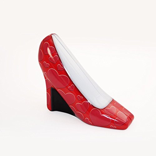 The Silver Crane Company Storage Tin Biscuit Tin High Heel Stiletto bright red Heart-Shaped tin