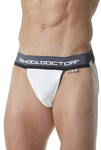 Shock Doctor ShockDoctor ShockDoctor Herren Tiefschutz Suspensorium Tasche ohne Cup, White, M ShockDoctor ShockDoctor Herren Tiefschutz Suspensorium Tasche ohne Cup, White, M