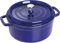 STAUB Gusseisen Bräter/Cocotte, Rund 26 cm, 5 L, Aromaregen Funktion für optimale Befeuchtung, Für alle Herdarten inkl. Induktion & Backofen, Dunkelblau