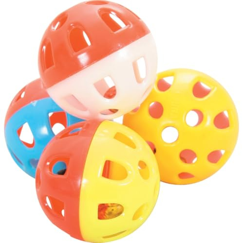 Zolux Set de 4 Sphères avec Grelot Jouet pour Chat 3 cm