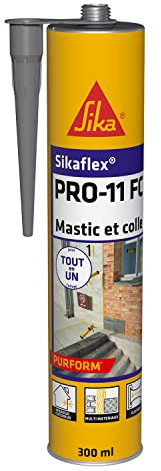 SIKA - Mastic polyuréthane PU tout en 1 - Sikaflex PRO 11 FC Purform Gris Béton - Collage puissant - Mastic multi-matériaux - Etanche - Intérieur et Extérieur - Construction et Bricolage - 300ml