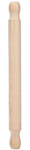 Zenker Mattarello in Legno di Faggio Naturale, 35cm, Pratico e Resistente da pasticceria, per Stendere Impasti di Pizza, Pasta Fresca, Focaccia e Biscotti, Rullo da Cucina con Manici Laterali
