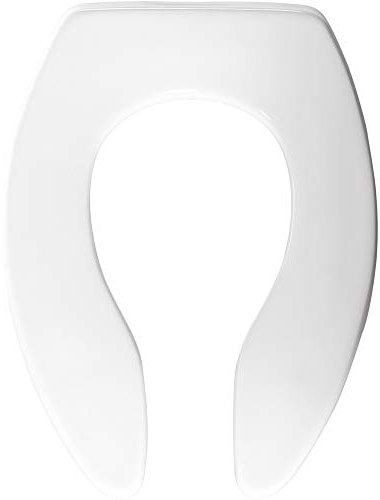 BEMIS 1655CT 000 Toilettensitz mit offener Vorderseite, ohne Deckel, ausziehbar, Kunststoff, Weiß