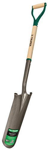 Truper 31284 Tru Tough 16-Inch Drain Spade, Steel D-Handle, 30-Inch