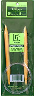 Clover Takumi Bamboo Circular 29-Inch Knitting Needles, Size 15