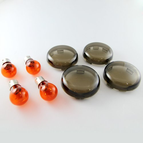 Lenti color fumé indicatori di direzione, con 4 lampadine, per Harley-Davidson