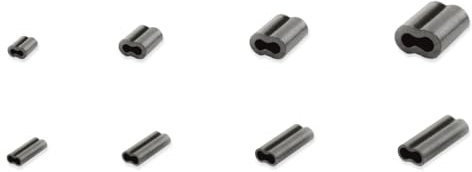 Hi-Seas Mini mangas de crimpado de cobre de doble barril, 1,3 mm de diámetro interior, 100 piezas, color negro